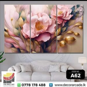 A62-Colourful Pink Flowers Wall Art