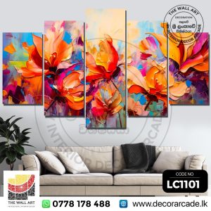 LC1101-Multi Color Beautiful Absrtact Flowers Wall Art