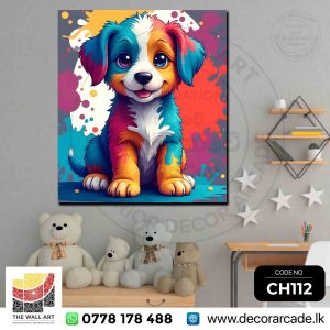CH112-A Colorful Cute Puppy Wall Art
