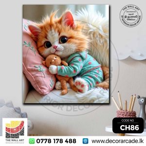 CH86-Cute Orange With Teddy Wall Art