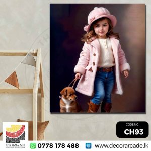 CH93-A Well Dressed Little Lady With Puppy Wall Art