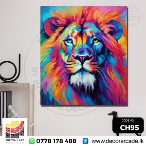 CH95-Rainbow Colored Proud Lion Wall Art
