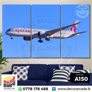 A150-Large Qatar Airways Flight Wall Art