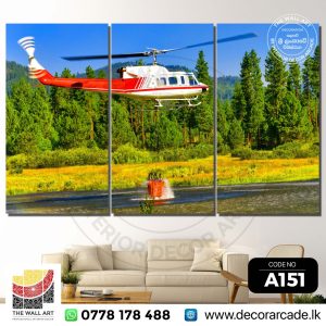 A151-Flying Helicopter Wall Art