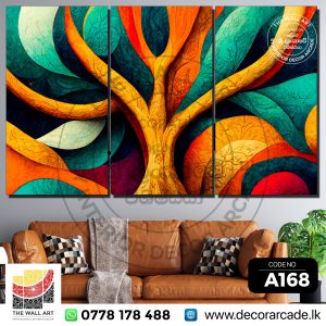 A168-Colourful Abstract Tree Wall Art