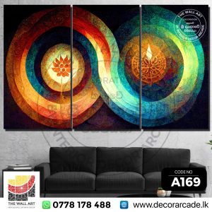 A169-Colourful Abstract Mandala Shapes Wall Art