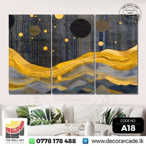 A18-Abstract Gold Mixed Black Wall Art