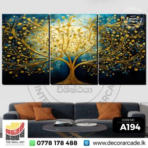A194-A Large Golden Tree Wall Art