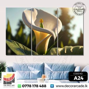 A24-White Tulip Flower Wal Art