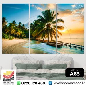 A63-Beach In Sunset Wall Art
