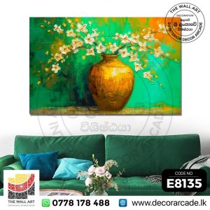 E8135-Beautiful Flowers In Golden Pot