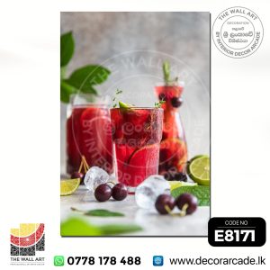 E1871-Glass Of Red Cherry Cocktail Wall Art