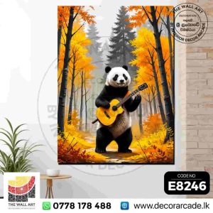 E8246-Panda Play A Guitar Wall Art