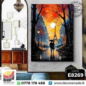E8269-A Romantic Couple In Paris Wall Art