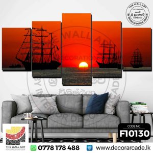 F10130-Group Of Sailing Ships In The Sea Wall Art