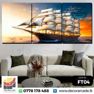 FT04-Large Sailing Ship Wall Art