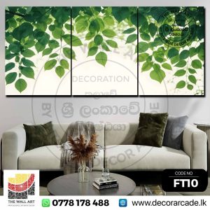 FT10-Green Leaves Falling Wall Art