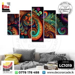 LC1019-Colourful Mandala Type Leaves Wall Art