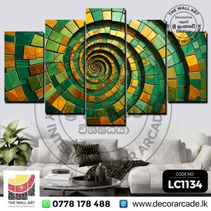 LC1134-Green And Yellow Mandala Wall Art