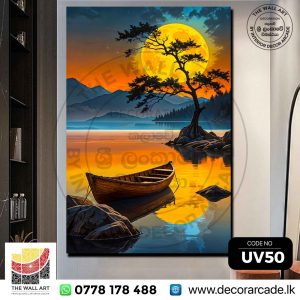 UV50-A Boat At A Lake Wall Art