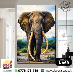 UV69-Large Elephant Walking Wall Art