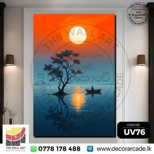 UV76-A Man In A Boat At Evening Wall Art