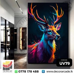 UV79-Colorful Deer In Night Wall Art