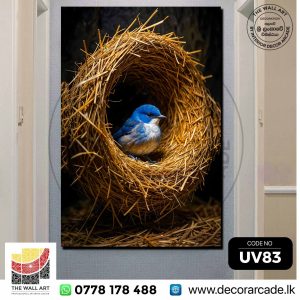 UV83-Blue Bird At A Nest Wall Art