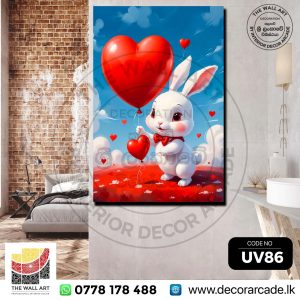 UV86-Cute Rabbit With A Balloon Wall Art