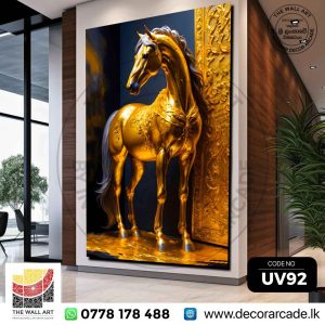 UV92-Golden War Horse Wall Art