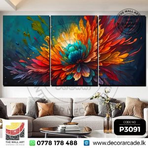 P3091 - Abstract Colorful Flower Wall Art