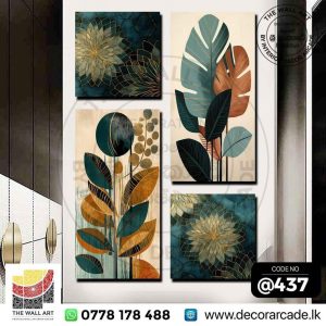 @437 - Modern Abstract Botanical Canvas Wall Art