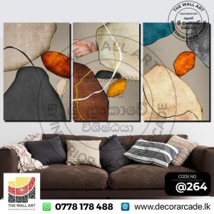 @264 - Three Abstract Geometric Wall Art.