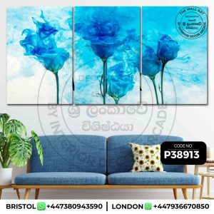 P38913 - Abstract Blue Roses Wall Art