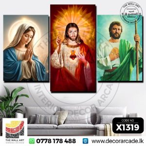 X1319 - Jesus Christ ＆ Virgin Mary Wall Art