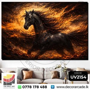 UV2154 Black Horse Wall Art
