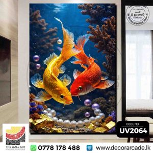 UV2064 Decorative Koi Fish Design Wall Art