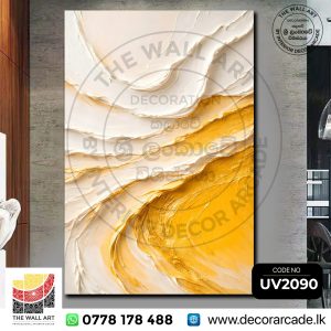 UV2090 Golden Waves 3D Textured Wall Art