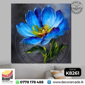 K8261 Blue Peony Flower Wall Art