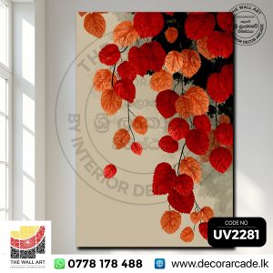 UV2281 vibrant red and orange fall leaves Wall Art