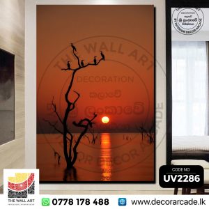 UV2286 vibrant orange and golden sunset over water Wall Art