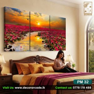 PM32 Red Lotus Wall Art