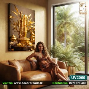 UV2069 Gold Bamboo Wall Art