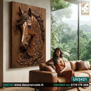 UV2421 Wood Horse Wall Art