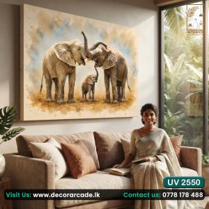 UV2550 Elephant Family Wall Art