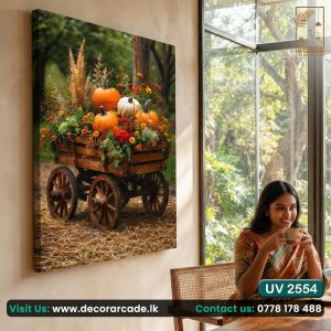 UV2554 Pumpkin Cart Wall Art